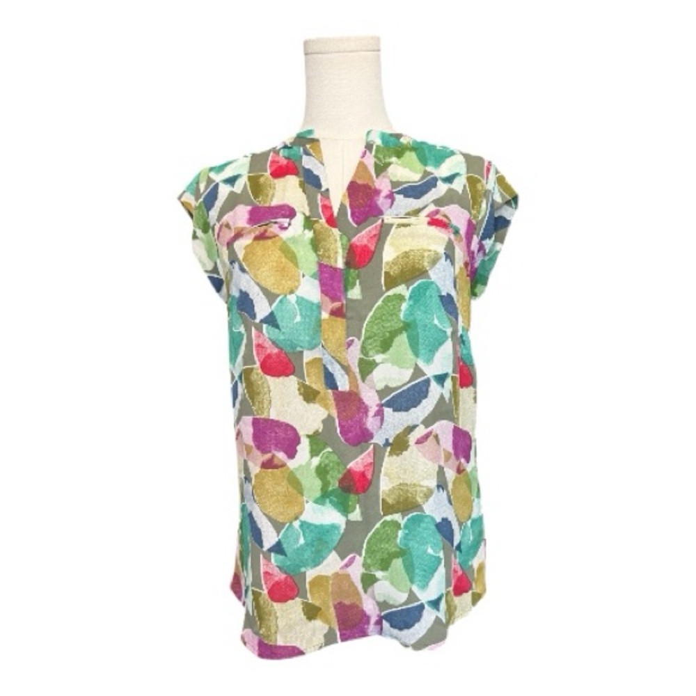 💜💙 EUC THE LIMITED Multicolor Cap Sleeve Blouse | Sz XS